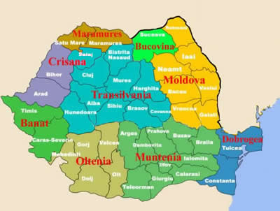 Regiunile geografice ale Romaniei