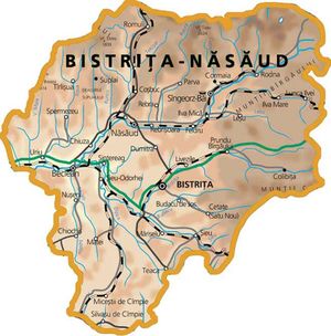 Harta judetului Bistrița-Năsăud