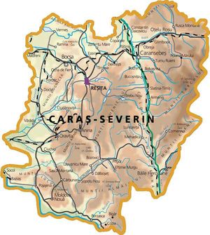 Harta judetului Caraș-Severin