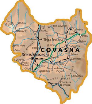 Harta judetului Covasna