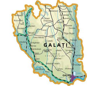 Harta judetului Galați