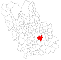 Pozitia orasului Urlați in cadrul judetului Prahova